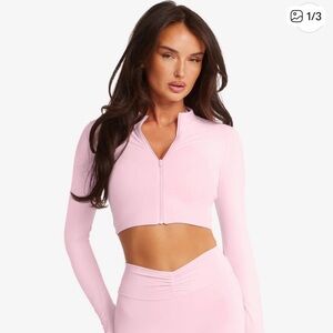 CSB Pink Zip-Up Crop Top Jacket medium